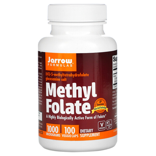 Jarrow Formulas, Methyl Folate, 1,000 mcg, 100 Veggie Caps 1 Jarrow Formulas, Methyl Folate, 1,000 mcg, 100 Veggie Caps