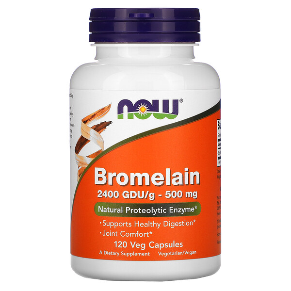 NOW Foods, Bromelain, 500 mg, 120 Veg Capsules 1 NOW Foods, Bromelain, 500 mg, 120 Veg Capsules