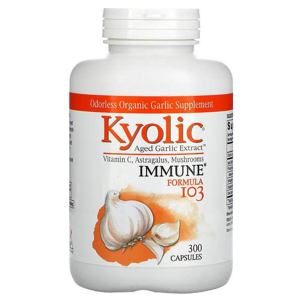 Kyolic, Aged Garlic Extract, Immune, Formula 103, 300 Capsules 1 Kyolic, Aged Garlic Extract, Immune, Formula 103, 300 Capsules