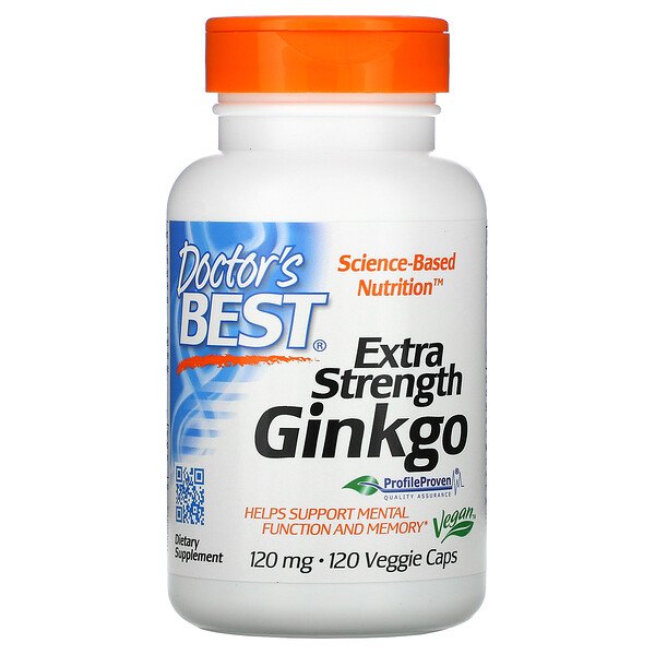 Doctor's Best, Extra Strength Ginkgo, 120 mg, 120 Veggie Caps 1 Doctor's Best, Extra Strength Ginkgo, 120 mg, 120 Veggie Caps