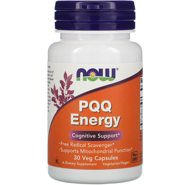 NOW Foods, PQQ Energy, 20 mg, 30 Veg Capsules 1 NOW Foods, PQQ Energy, 20 mg, 30 Veg Capsules