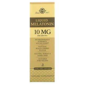 Solgar, Liquid Melatonin, Natural Black Cherry Flavor, 10 mg, 2 fl oz (59 ml)