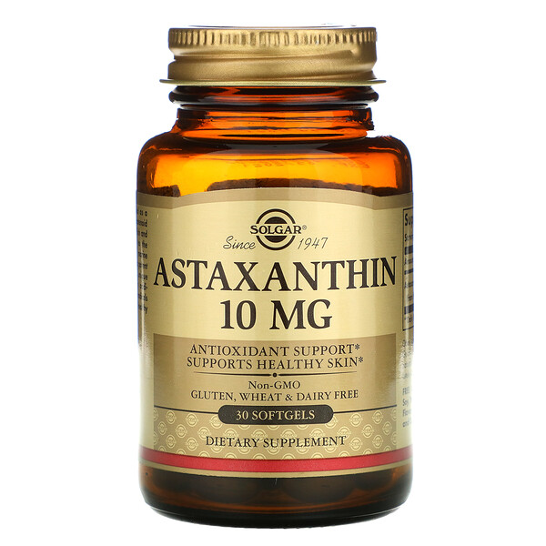 Solgar, Astaxanthin, 10 mg, 30 Softgels 1 Solgar, Astaxanthin, 10 mg, 30 Softgels