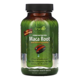 Irwin Naturals, Concentrated Maca Root and Ashwagandha, 75 Liquid Soft-Gels