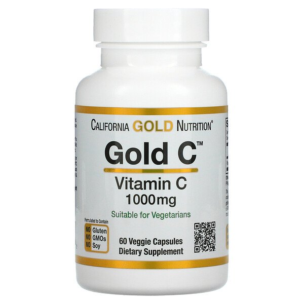 California Gold Nutrition, Gold C, Vitamin C, 1,000 mg, 60 Veggie Capsules 1 California Gold Nutrition, Gold C, Vitamin C, 1,000 mg, 60 Veggie Capsules