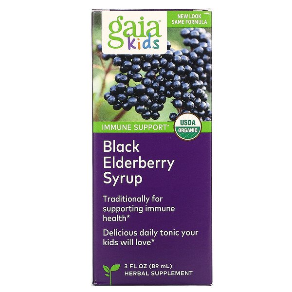 Gaia Herbs, Kids, Black Elderberry Syrup, 3 fl oz (89 ml) 1 Gaia Herbs, Kids, Black Elderberry Syrup, 3 fl oz (89 ml)