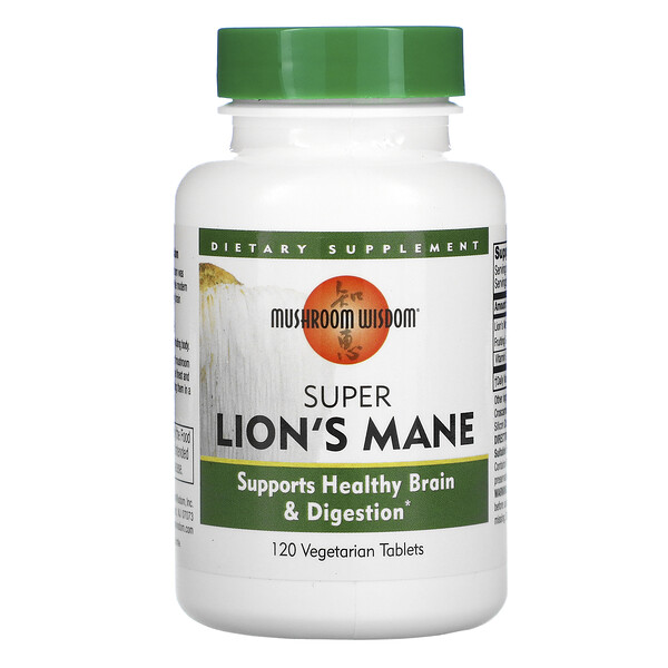 Mushroom Wisdom, Super Lion's Mane, 120 Vegetarian Tablets 1 Mushroom Wisdom, Super Lion's Mane, 120 Vegetarian Tablets