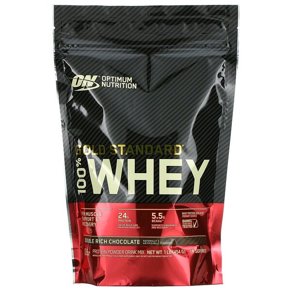 Optimum Nutrition, Gold Standard 100% Whey, Double Rich Chocolate, 1 lb (454 g) 1 Optimum Nutrition, Gold Standard 100% Whey, Double Rich Chocolate, 1 lb (454 g)