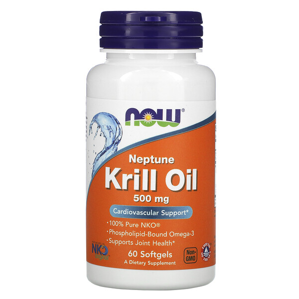 NOW Foods, Neptune Krill Oil, 500 mg, 60 Softgels 1 NOW Foods, Neptune Krill Oil, 500 mg, 60 Softgels