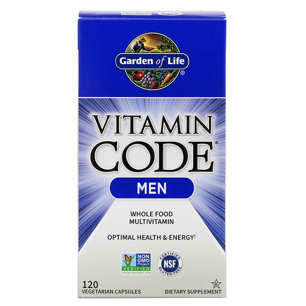 Garden of Life, Vitamin Code, Whole Food Multivitamin for Men, 120 Vegetarian Capsules 1 Garden of Life, Vitamin Code, Whole Food Multivitamin for Men, 120 Vegetarian Capsules