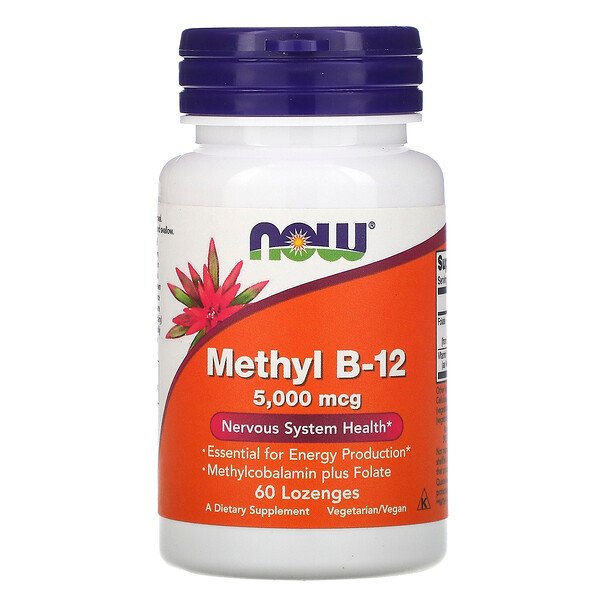 NOW Foods, Methyl B-12, 5000 mcg, 60 Lozenges 1 NOW Foods, Methyl B-12, 5000 mcg, 60 Lozenges