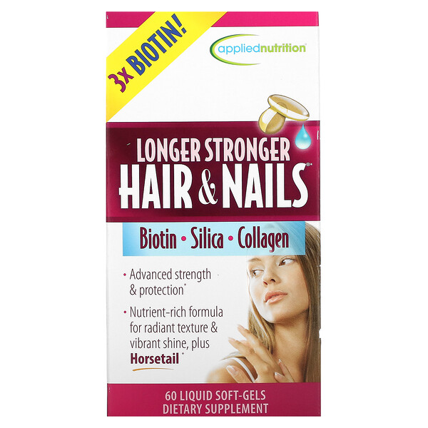 appliednutrition, Longer Stronger Hair & Nails, 60 Liquid Soft-Gels
