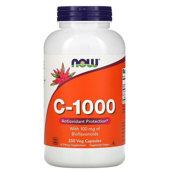 NOW Foods, C-1000, With 100 mg of Bioflavonoids, 250 Veg Capsules 1 NOW Foods, C-1000, With 100 mg of Bioflavonoids, 250 Veg Capsules