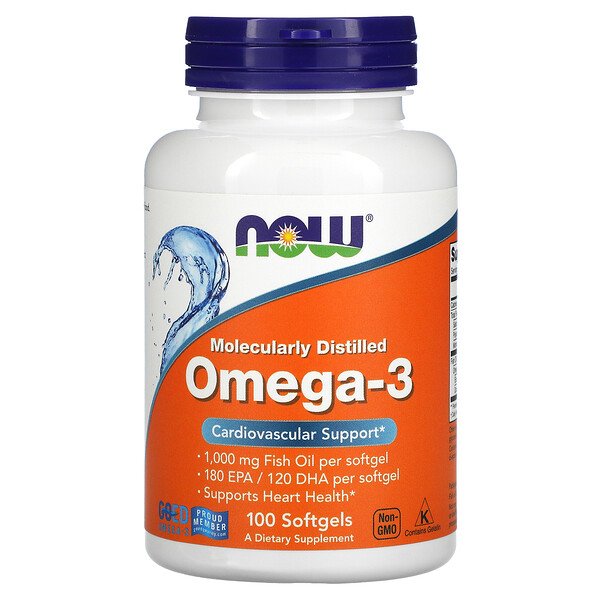 NOW Foods, Omega-3, 180 EPA / 120 DHA, 100 Softgels 1 NOW Foods, Omega-3, 180 EPA / 120 DHA, 100 Softgels