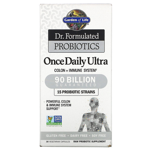 Garden of Life, Dr Garden of Life, Dr. Formulated Probiotics, Once Daily Ultra, 90 Billion, 30 Vegetarian Capsules