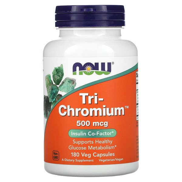 NOW Foods, Tri-Chromium, 500 mcg, 180 Veg Capsules 1 NOW Foods, Tri-Chromium, 500 mcg, 180 Veg Capsules