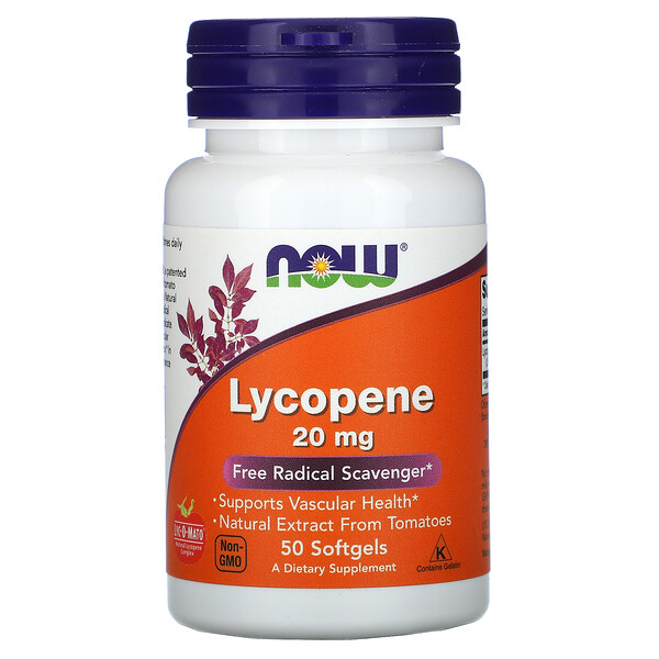 NOW Foods, Lycopene, 20 mg, 50 Softgels 1 NOW Foods, Lycopene, 20 mg, 50 Softgels