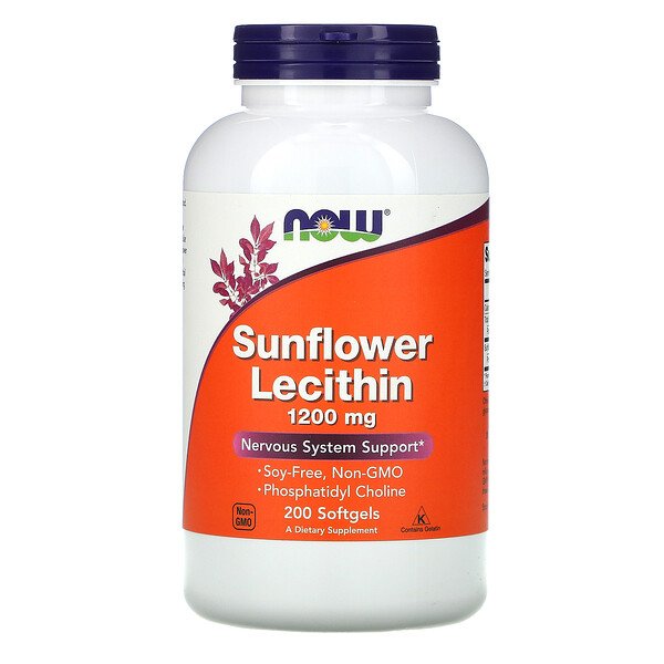 NOW Foods, Sunflower Lecithin, 1,200 mg, 200 Softgels 1 NOW Foods, Sunflower Lecithin, 1,200 mg, 200 Softgels