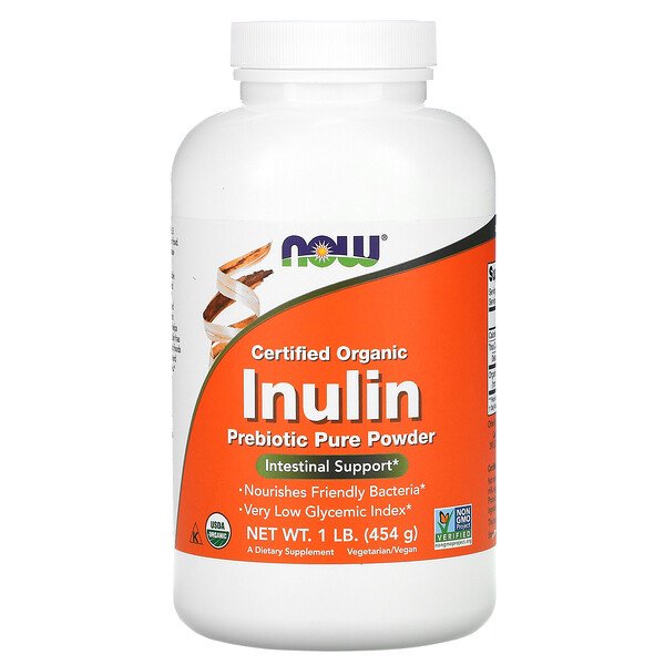NOW Foods, Certified Organic Inulin, Prebiotic Pure Powder, 1 lb (454 g) 1 NOW Foods, Certified Organic Inulin, Prebiotic Pure Powder, 1 lb (454 g)
