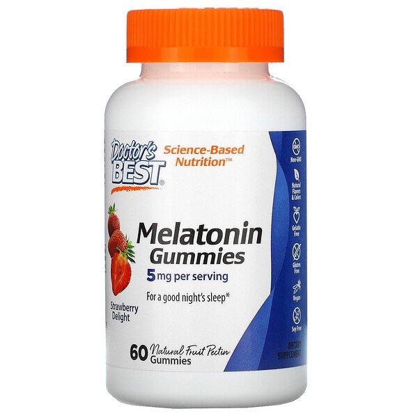 Doctor's Best, Melatonin Gummies, Strawberry Delight, 2 Doctor's Best, Melatonin Gummies, Strawberry Delight, 2.5 mg, 60 Gummies