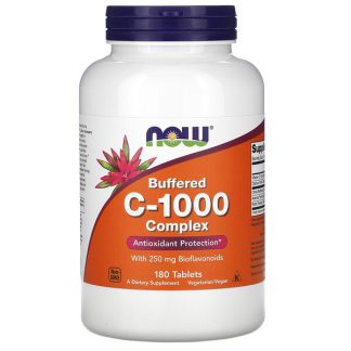 NOW Foods, Buffered C-1000 Complex, 180 Tablets