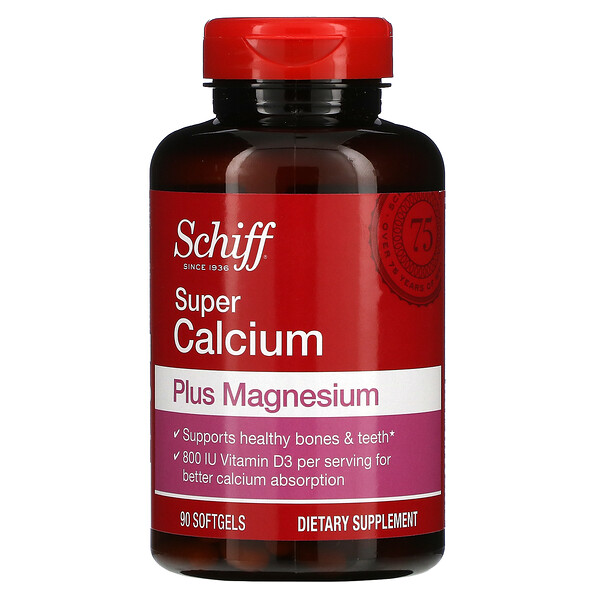Schiff, Super Calcium Plus Magnesium, 90 Softgels 1 Schiff, Super Calcium Plus Magnesium, 90 Softgels