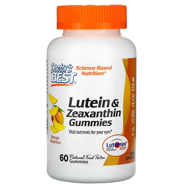 Doctor's Best, Lutein & Zeaxanthin Gummies, Mango Madness, 60 Gummies 1 Doctor's Best, Lutein & Zeaxanthin Gummies, Mango Madness, 60 Gummies