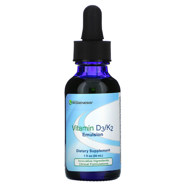Nutra BioGenesis, Vitamin D3/K2 Emulsion, 1 fl oz (30 ml) 1 Nutra BioGenesis, Vitamin D3/K2 Emulsion, 1 fl oz (30 ml)