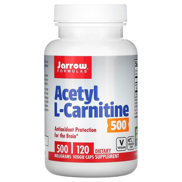 Jarrow Formulas, Acetyl L-Carnitine, 500 mg, 120 Veggie Caps 1 Jarrow Formulas, Acetyl L-Carnitine, 500 mg, 120 Veggie Caps
