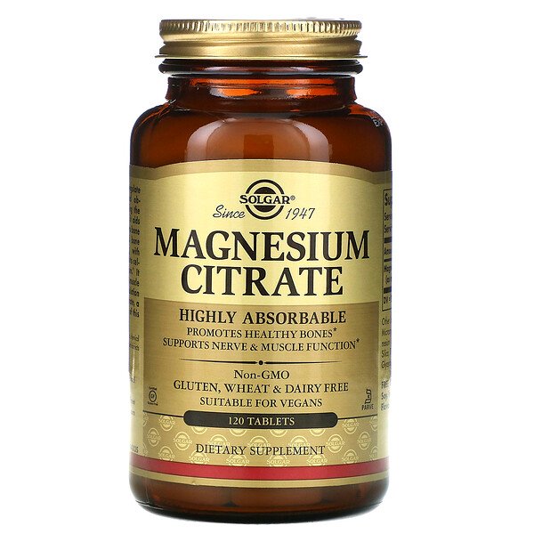 Solgar, Magnesium Citrate, 120 Tablets 1 Solgar, Magnesium Citrate, 120 Tablets
