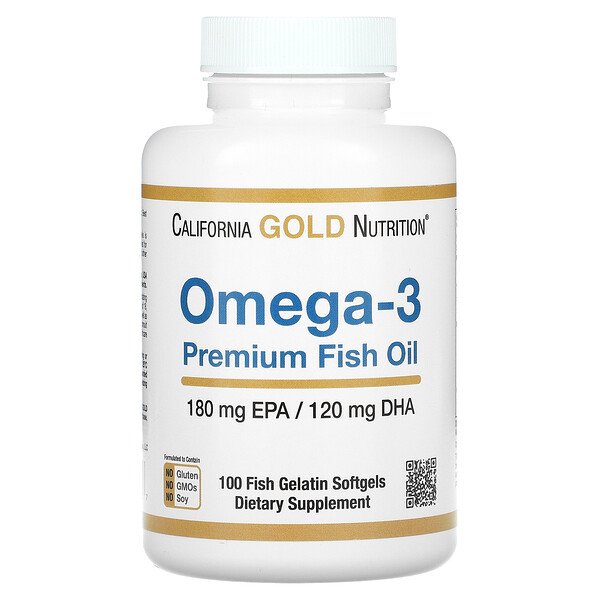 California Gold Nutrition, Omega-3 Premium Fish Oil, 180 EPA / 120 DHA, 100 Fish Gelatin Softgels 1 California Gold Nutrition, Omega-3 Premium Fish Oil, 180 EPA / 120 DHA, 100 Fish Gelatin Softgels