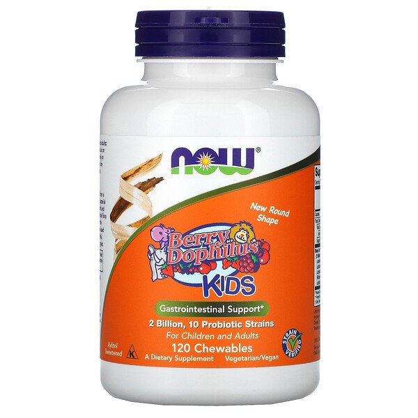 NOW Foods, Berry Dophilus, Kids, 2 Billion CFU, 120 Chewables 1 NOW Foods, Berry Dophilus, Kids, 2 Billion CFU, 120 Chewables