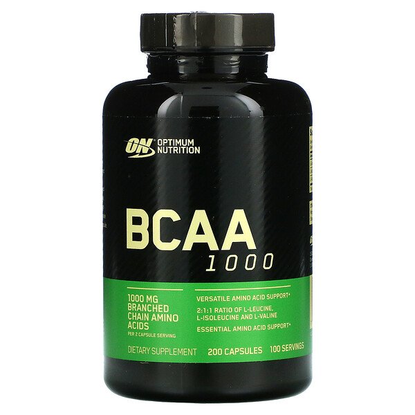 Optimum Nutrition, BCAA 1000, 500 mg, 200 Capsules 1 Optimum Nutrition, BCAA 1000, 500 mg, 200 Capsules