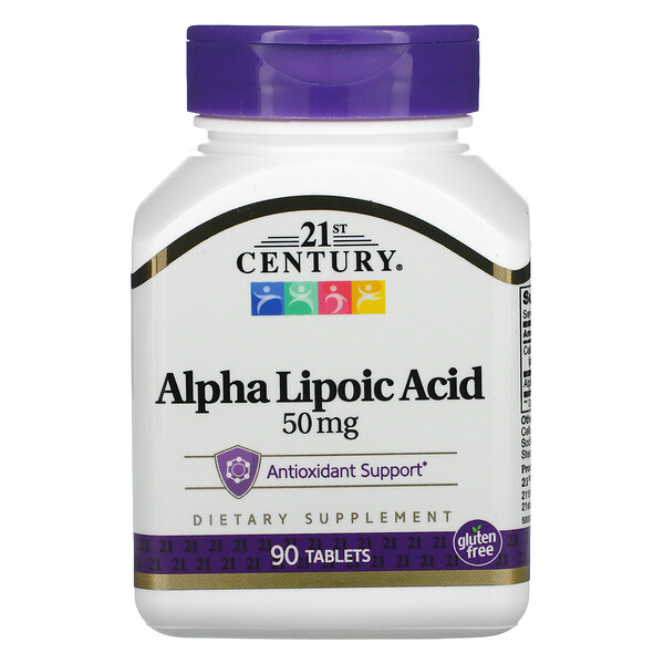 21st Century, Alpha Lipoic Acid, 50 mg, 90 Tablets 1 21st Century, Alpha Lipoic Acid, 50 mg, 90 Tablets