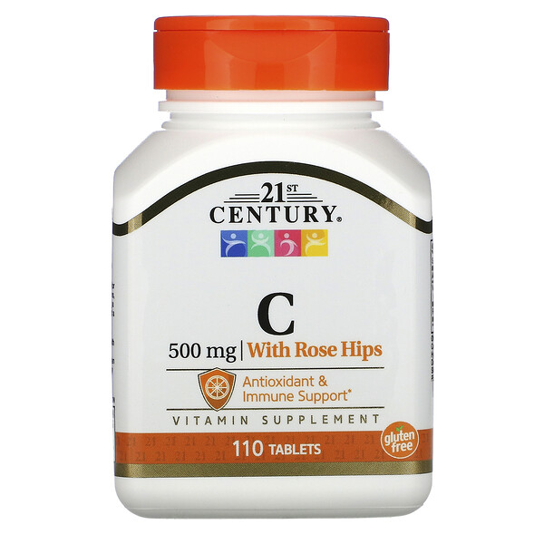 21st Century, Vitamin C with Rose Hips, 500 mg, 110 Tablets 1 21st Century, Vitamin C with Rose Hips, 500 mg, 110 Tablets