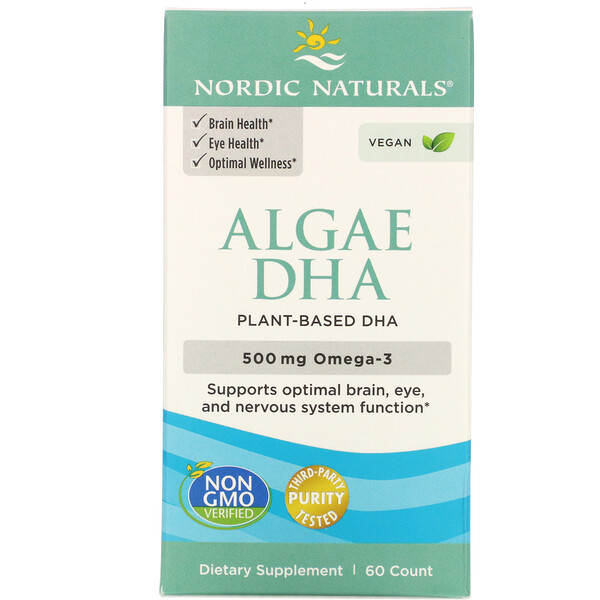 Nordic Naturals, Algae DHA, 60 Soft Gels 1 Nordic Naturals, Algae DHA, 60 Soft Gels