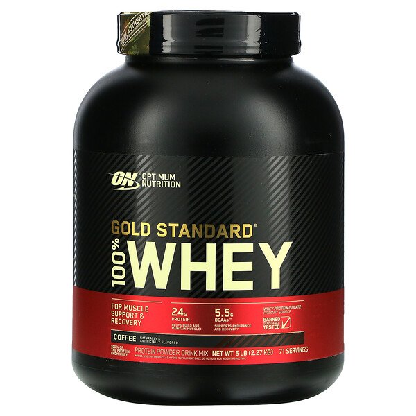 Optimum Nutrition, Gold Standard 100% Whey, Coffee, 5 lbs (2 Optimum Nutrition, Gold Standard 100% Whey, Coffee, 5 lbs (2.27 kg)