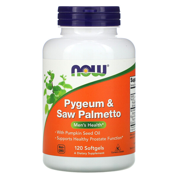 NOW Foods, Pygeum & Saw Palmetto, 120 Softgels 1 NOW Foods, Pygeum & Saw Palmetto, 120 Softgels