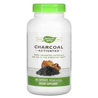 Nature's Way, Charcoal, Activated, 280 mg, 360 Capsules
