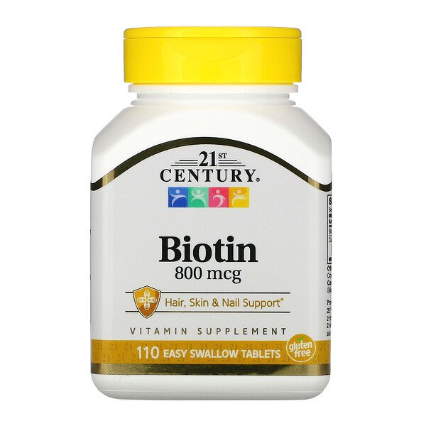 21st Century, Biotin, 800 mcg, 110 Easy Swallow Tablets 1 21st Century, Biotin, 800 mcg, 110 Easy Swallow Tablets
