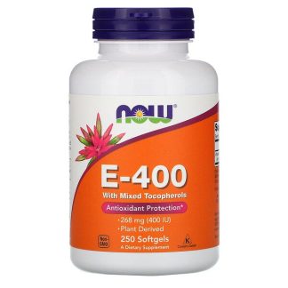 NOW Foods, E-400 with Mixed Tocopherols, 268 mg (400 IU), 250 Softgels