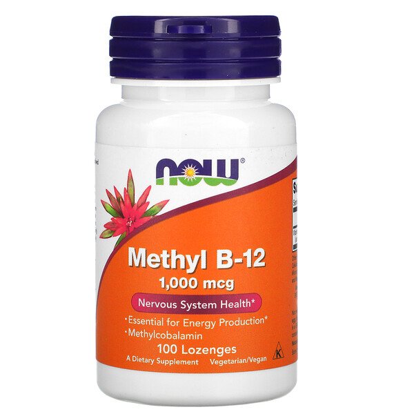 NOW Foods, Methyl B-12, 1,000 mcg, 100 Lozenges 1 NOW Foods, Methyl B-12, 1,000 mcg, 100 Lozenges