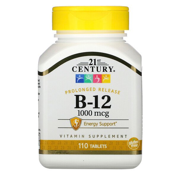 21st Century, B-12, Prolonged Release, 1,000 mcg, 110 Tablets 1 21st Century, B-12, Prolonged Release, 1,000 mcg, 110 Tablets