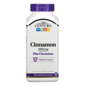 21st Century, Cinnamon Plus Chromium, 500 mg, 120 Vegetarian Capsules