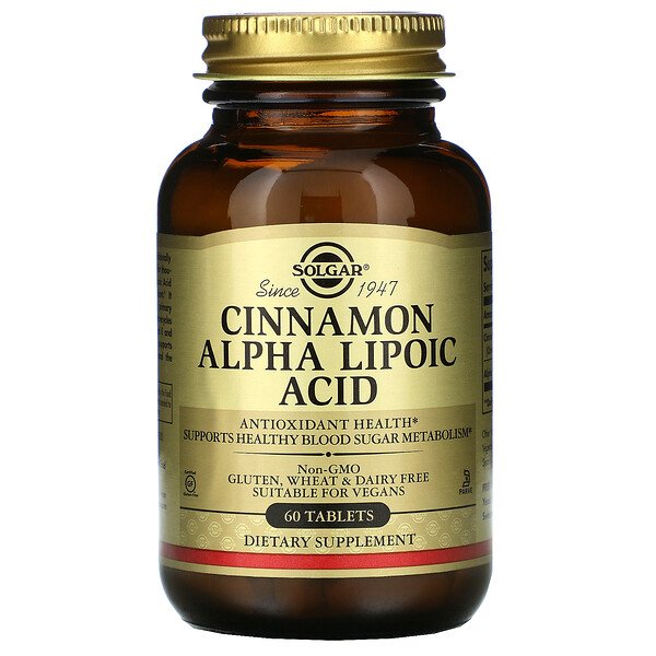 Solgar, Cinnamon Alpha Lipoic Acid, 60 Tablets 1 Solgar, Cinnamon Alpha Lipoic Acid, 60 Tablets