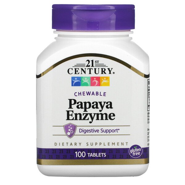 21st Century, Papaya Enzyme, Chewable, 100 TabletsSingapore
