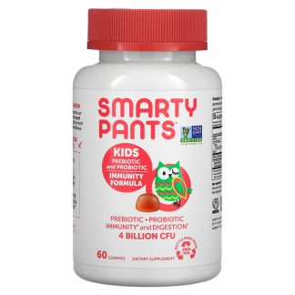 SmartyPants, Kids Prebiotic and Probiotic, Immunity Formula, Strawberry Creme, 2 Billion CFU, 60 Gummies