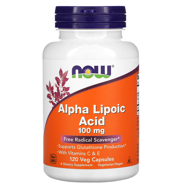 NOW Foods, Alpha Lipoic Acid, 100 mg, 120 Veg Capsules 1 NOW Foods, Alpha Lipoic Acid, 100 mg, 120 Veg Capsules