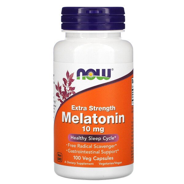 NOW Foods, Extra Strength Melatonin, 10 mg, 100 Veg Capsules 1 NOW Foods, Extra Strength Melatonin, 10 mg, 100 Veg Capsules