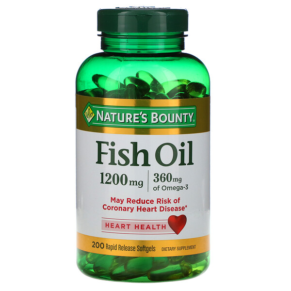 Nature's Bounty, Fish Oil, 1,200 mg, 200 Rapid Release SoftgelsSingapore